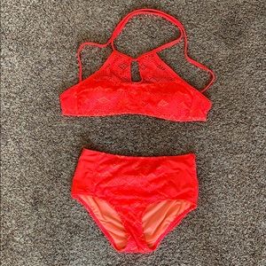 Neon pink bikini